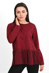 Bluza dama bumbac volan tull 1443