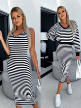 Compleu dama 2 piese cu dungi KOMPLET 3711-23