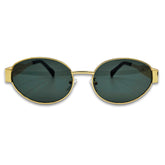 Ochelari de soare unisex Matteo Ferari, lentile verzi, rama aurie