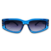 Ochelari de soare unisex Matteo Ferari, rama albastra, UV400