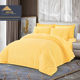 Set Lenjerie de pat cu elastic + Pilota – blana artificiala de iepure + catifea – 6 piese | 0844-J