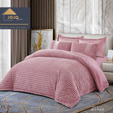 Set Lenjerie de pat cu elastic + Pilota – blana artificiala de iepure + catifea – 6 piese | 0845-J