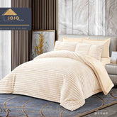 Set Lenjerie de pat cu elastic + Pilota – blana artificiala de iepure + catifea – 6 piese | 0850-J