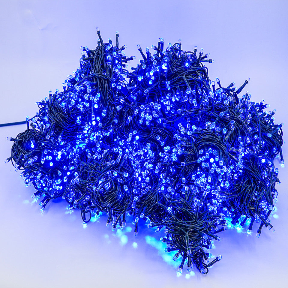 Perdea Lumini de exterior, 3m x 10m, 3200 Led Lumina Albastra interconectabila, 3200G-B