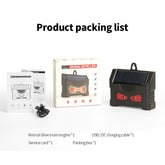 Set 2 Aparate Solare LED cu Ultrasunete, Flippy, Repelent pentru Animale Mari si Mici, Lumina Rosie si Alba, Anti Rozatoare, Anti Insecte, Frecventa 9-36KHZ, 10.2 x 10.6 x 2.8 cm, Negru