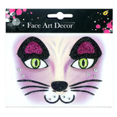 Sticker Temporar pentru Fata, Flippy, pentru Machiaj, Face Art, Halloween, Teatru, Model Pisica, Mov