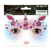 Sticker Temporar pentru Fata, Flippy, pentru Machiaj, Face Art, Halloween, Teatru, Model Unicorn, Multicolor