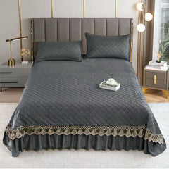 Cuvertura de Pat din Catifea – Set 3 Piese | Eleganta si Rasfat la Superlativ | COD 0119-TL