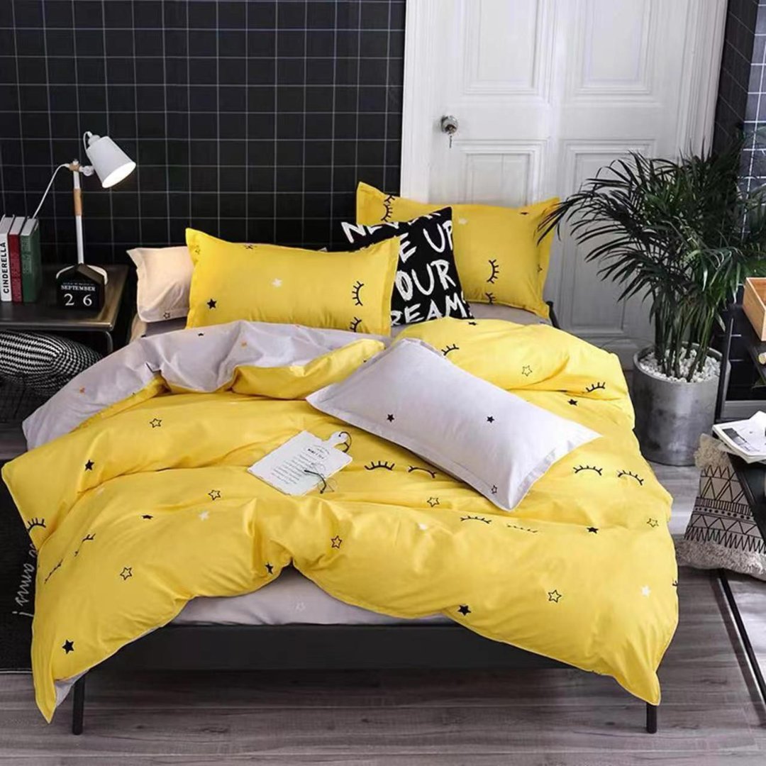 Lenjerie de Pat din Bumbac Satinat – 4 Piese pentru Confort si Eleganta in Dormitor | 0010-TL