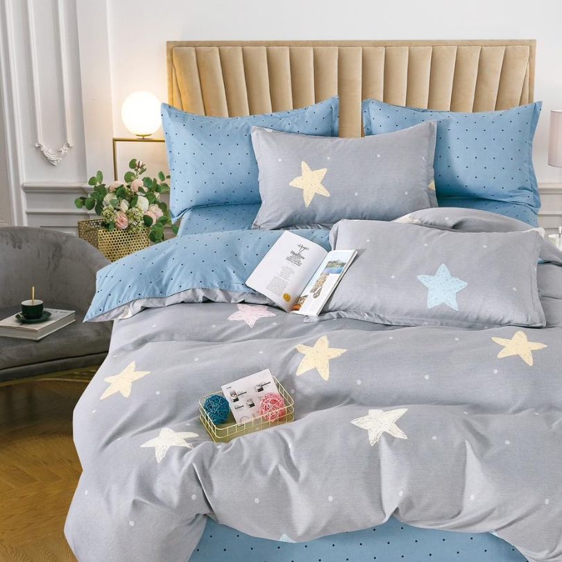 Lenjerie de Pat Bumbac Finet 6 Piese – Confort Premium și Design Modern | COD 0103-SI