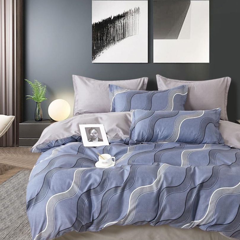 Lenjerie de Pat Bumbac Finet 6 Piese – Confort Premium și Design Modern | COD 0100-SI