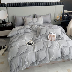 Lenjerie de Pat Bumbac Finet 6 Piese – Confort Premium și Design Modern | COD 0095-SI