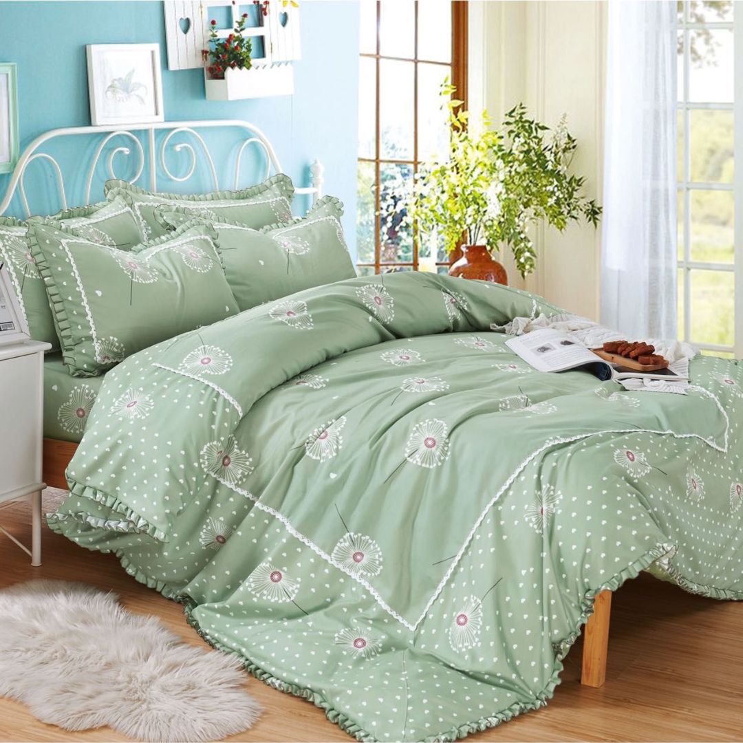 Lenjerie de Pat Bumbac Finet Brodat – Set 4 Piese | Eleganta si Rasfat pentru Somnul Tau | COD 0118-V