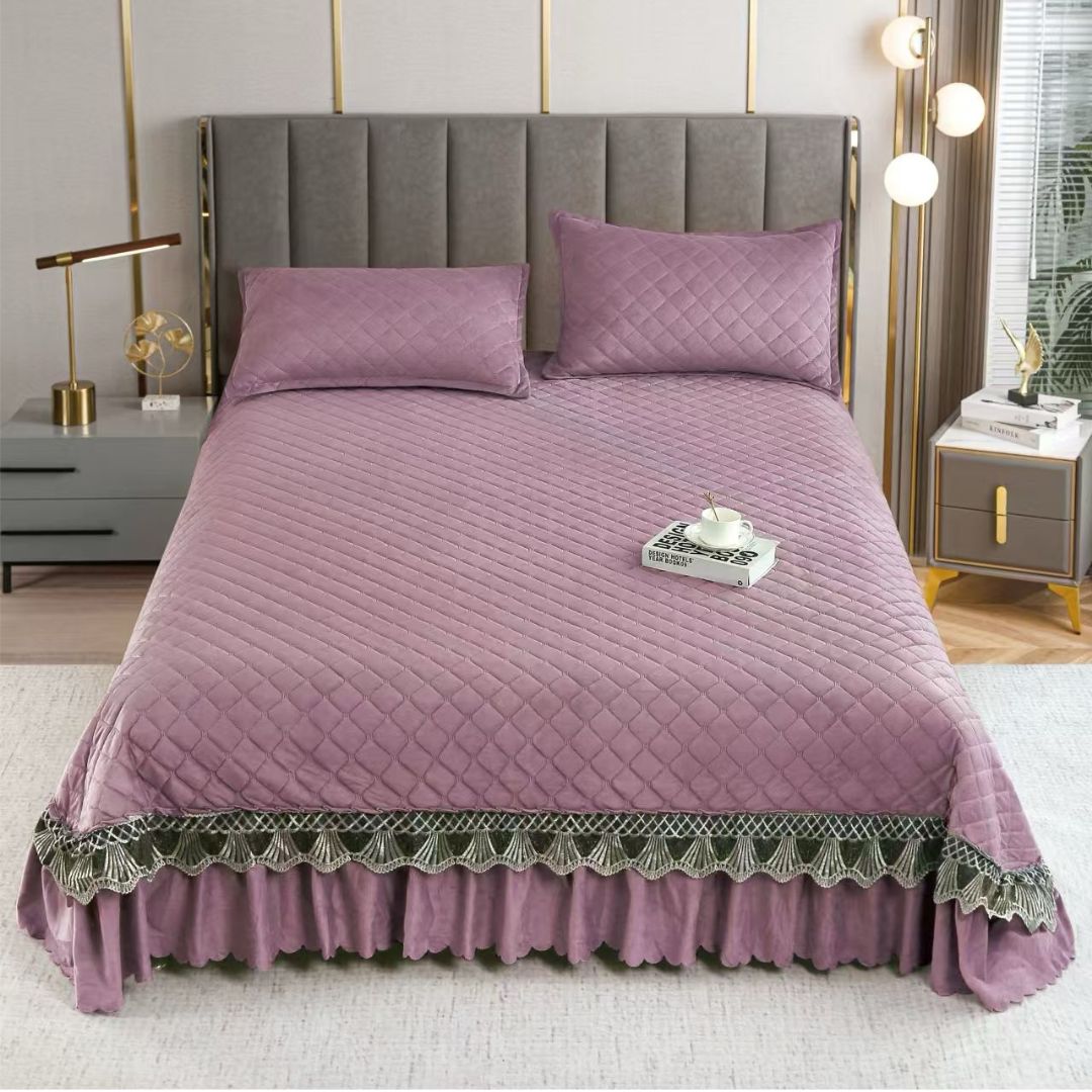 Cuvertura de Pat din Catifea – Set 3 Piese | Eleganta si Rasfat la Superlativ | COD 0121-TL