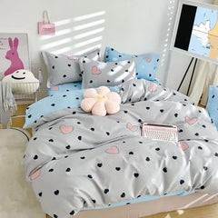 Lenjerie de Pat Bumbac Finet 6 Piese – Confort Premium și Design Modern | COD 0076-SI