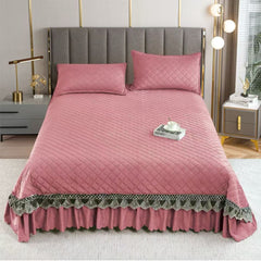Cuvertura de Pat din Catifea – Set 3 Piese | Eleganta si Rasfat la Superlativ | COD 0123-TL