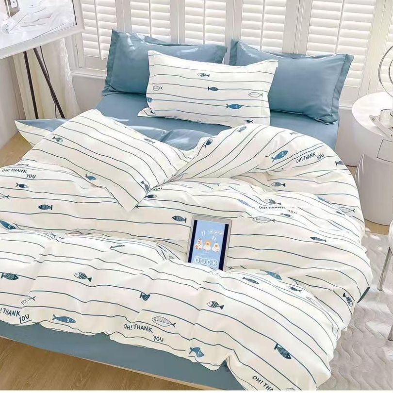 Lenjerie de Pat Bumbac Finet 6 Piese – Confort Premium și Design Modern | COD 0064-SI