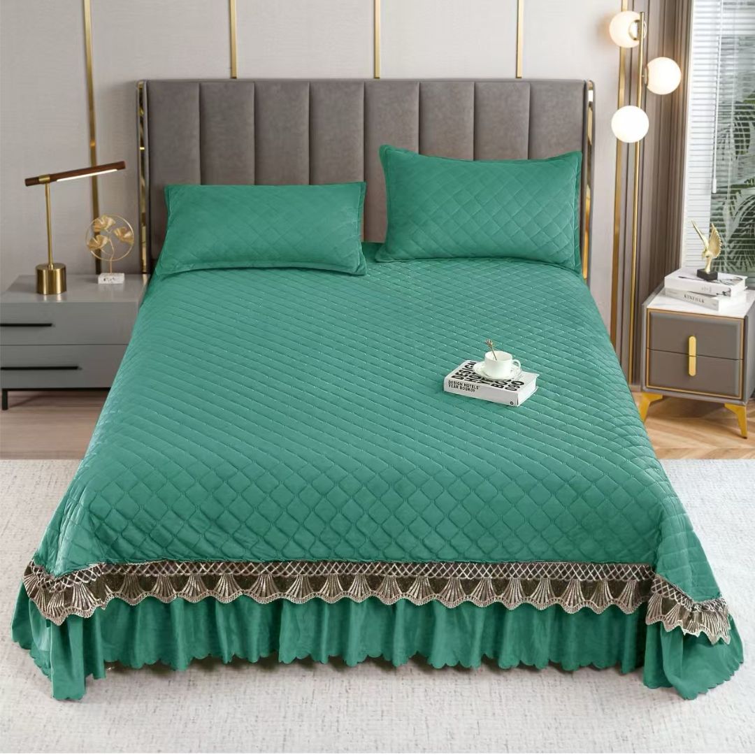 Cuvertura de Pat din Catifea – Set 3 Piese | Eleganta si Rasfat la Superlativ | COD 0124-TL