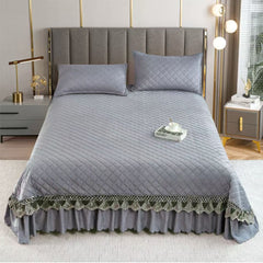 Cuvertura de Pat din Catifea – Set 3 Piese | Eleganta si Rasfat la Superlativ | COD 0125-TL