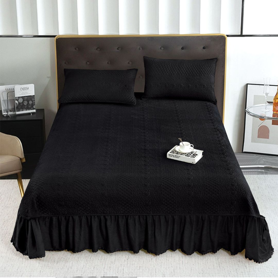 Cuvertura de Pat din Catifea – Set 3 Piese | Eleganta si Rasfat la Superlativ | COD 0126-TL