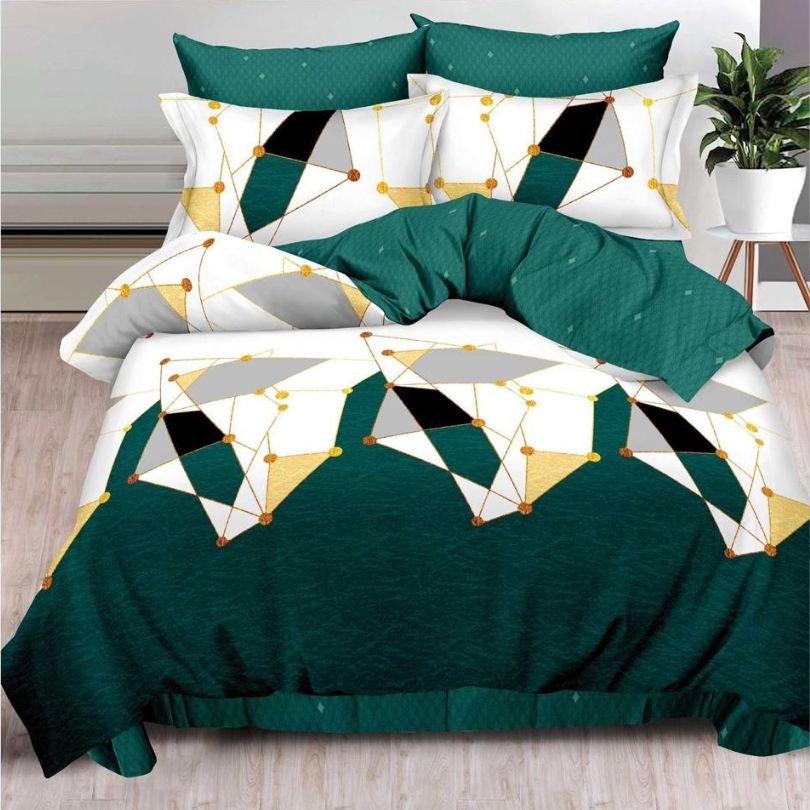 Lenjerie de Pat Bumbac Finet 6 Piese – Confort Premium și Design Modern | COD 0036-SI