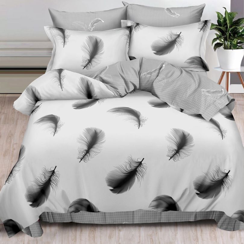 Lenjerie de Pat Bumbac Finet 6 Piese – Confort Premium și Design Modern | COD 0034-SI