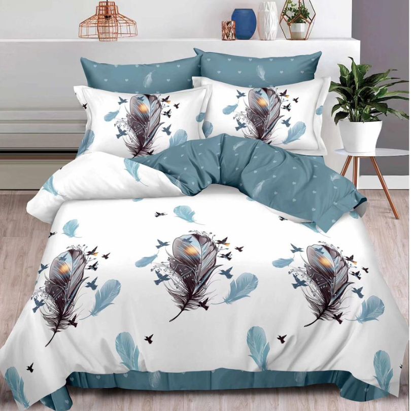 Lenjerie de Pat Bumbac Finet 6 Piese – Confort Premium și Design Modern | COD 0012-SI
