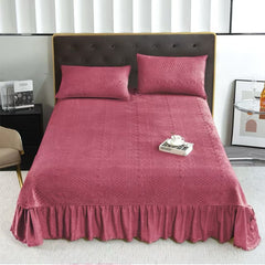 Cuvertura de Pat din Catifea – Set 3 Piese | Eleganta si Rasfat la Superlativ | COD 0114-TL