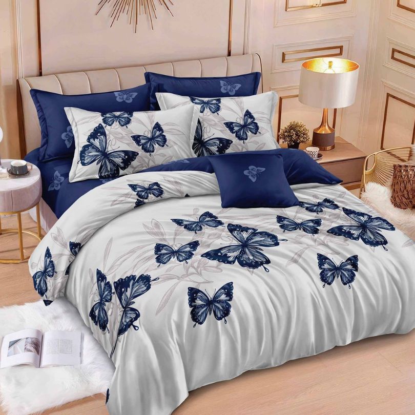 Lenjerie de Pat Bumbac Finet 6 Piese – Confort Premium și Design Modern | COD 0138-SI