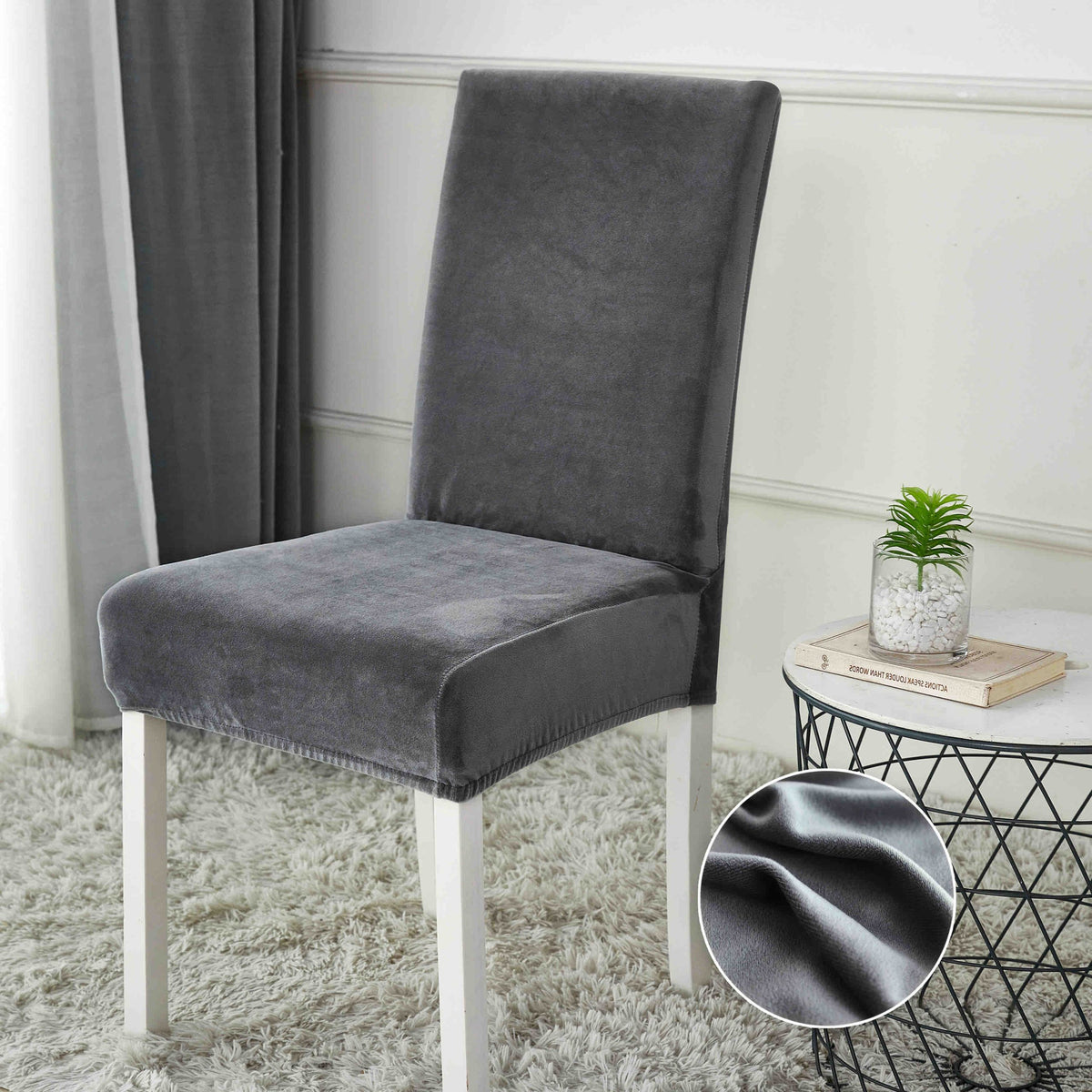 Huse Scaun din Catifea – Set 6 Bucati | COD 1130-J