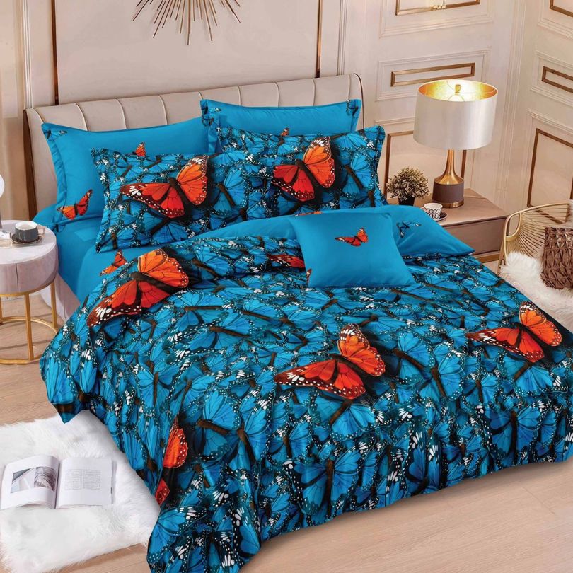 Lenjerie de Pat Bumbac Finet 6 Piese – Confort Premium și Design Modern | COD 0134-SI