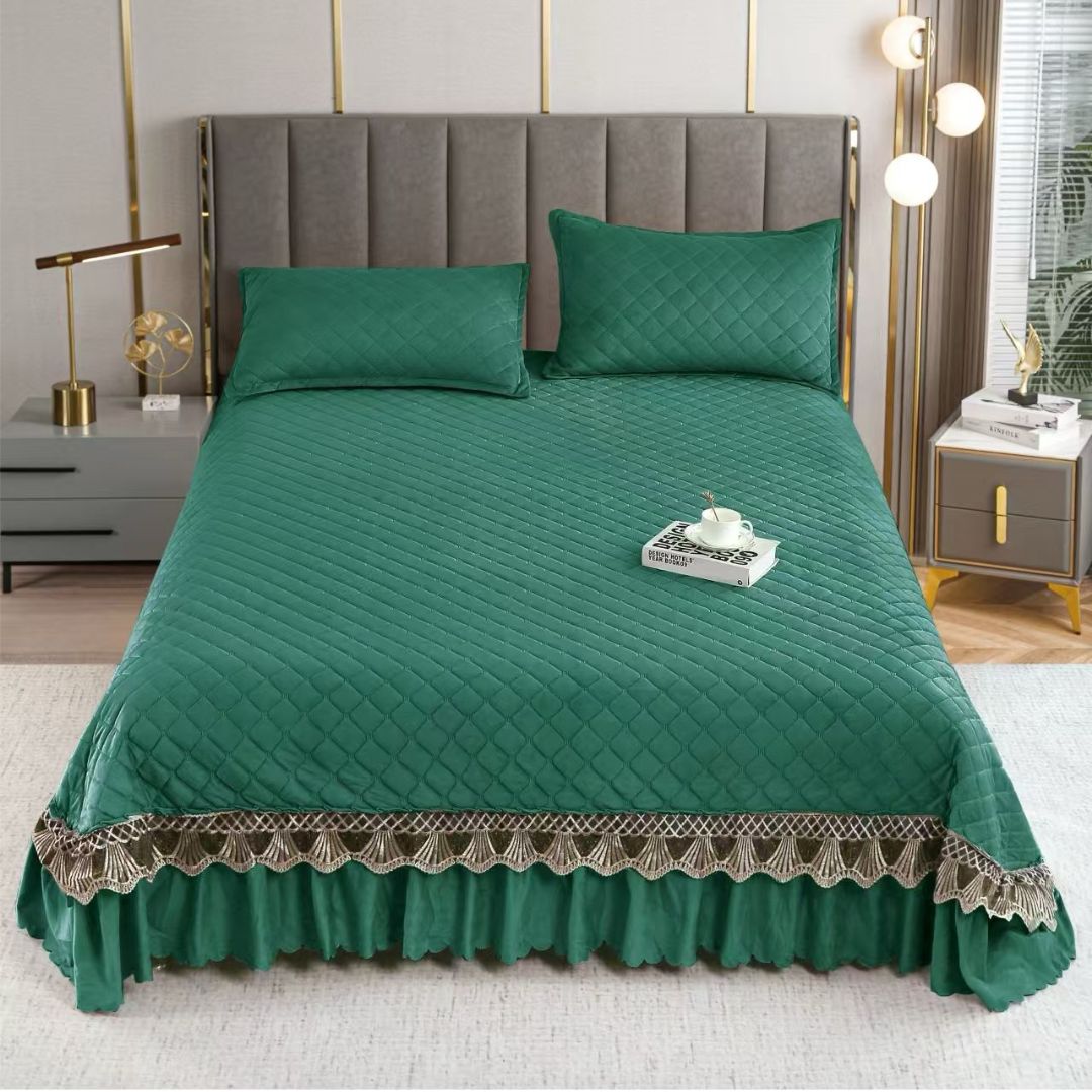Cuvertura de Pat din Catifea – Set 3 Piese | Eleganta si Rasfat la Superlativ | COD 0117-TL