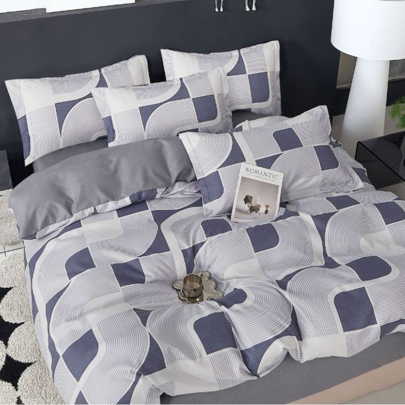 Lenjerie de Pat Bumbac Finet 6 Piese – Confort Premium și Design Modern | COD 0115-SI