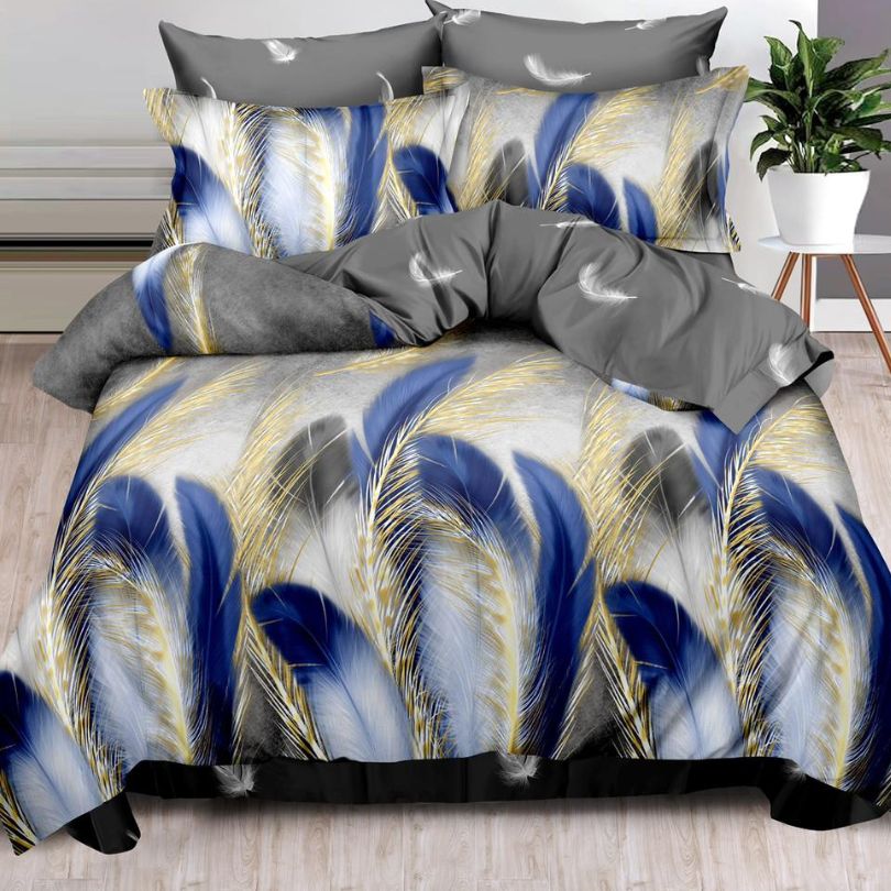 Lenjerie de Pat Bumbac Finet 6 Piese – Confort Premium și Design Modern | COD 0044-SI