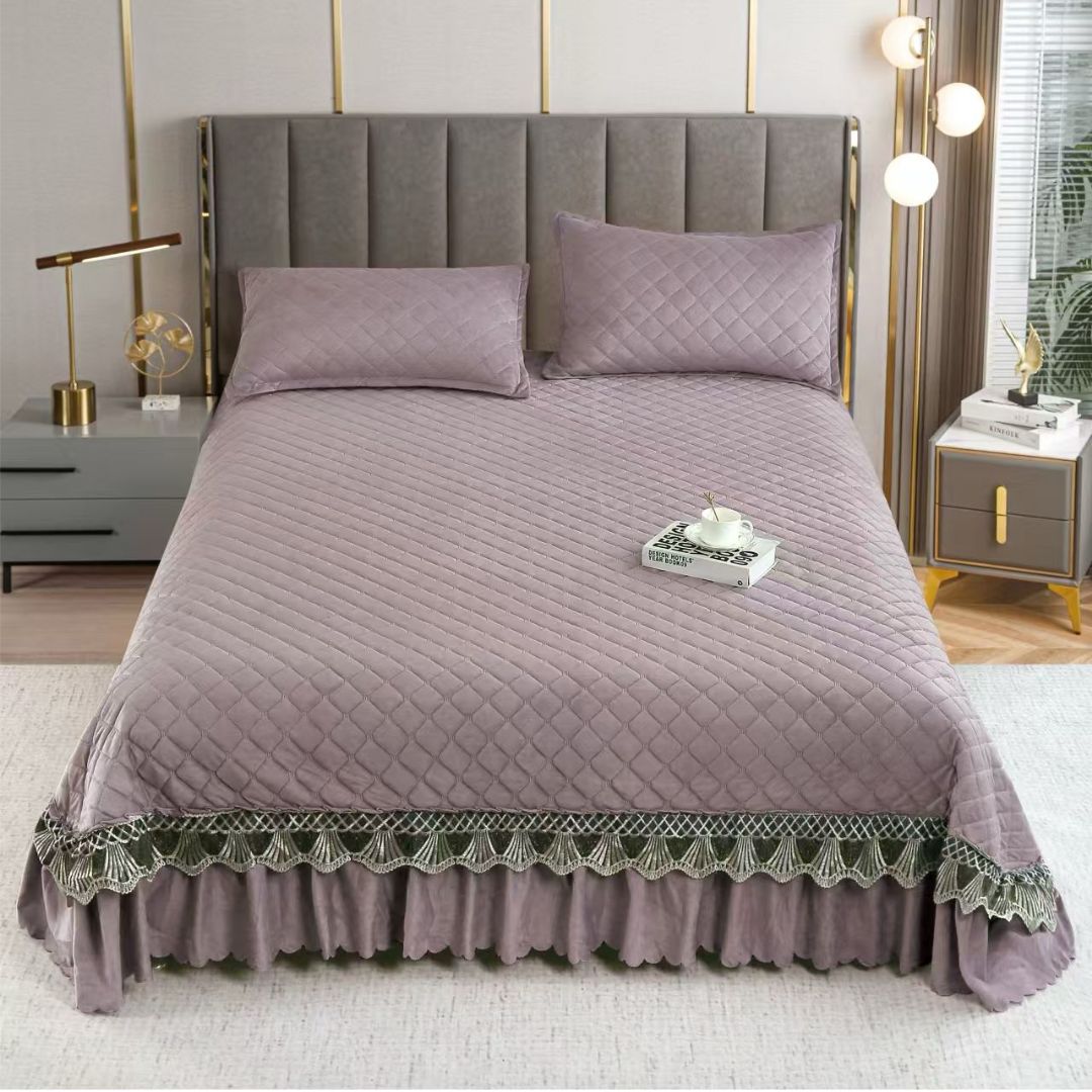 Cuvertura de Pat din Catifea – Set 3 Piese | Eleganta si Rasfat la Superlativ | COD 0118-TL