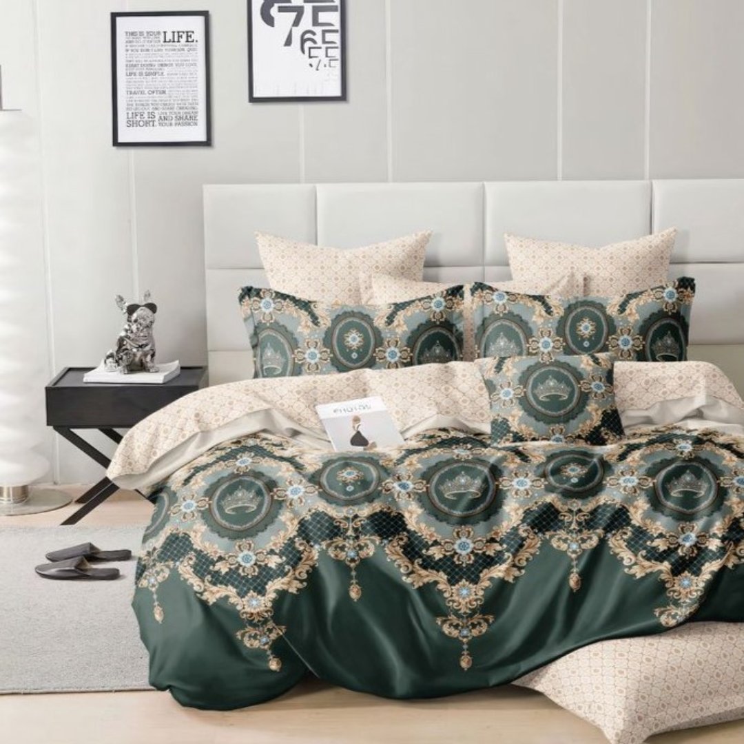 Lenjerie de Pat din Bumbac Satinat – 4 Piese pentru Confort si Eleganta in Dormitor | 0009-TL