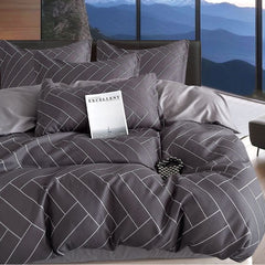 Lenjerie de Pat Bumbac Finet 6 Piese – Confort Premium și Design Modern | COD 0111-SI