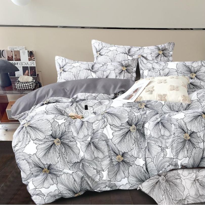 Lenjerie de Pat Bumbac Finet 6 Piese – Confort Premium și Design Modern | COD 0109-SI