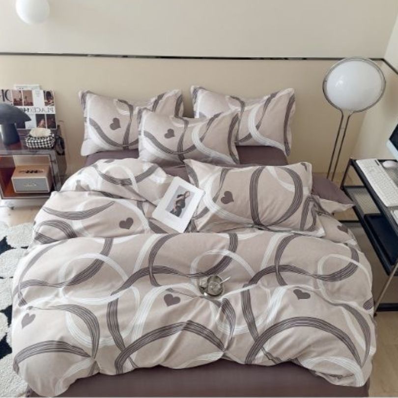Lenjerie de Pat Bumbac Finet 6 Piese – Confort Premium și Design Modern | COD 0108-SI
