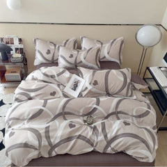 Lenjerie de Pat Bumbac Finet 6 Piese – Confort Premium și Design Modern | COD 0108-SI
