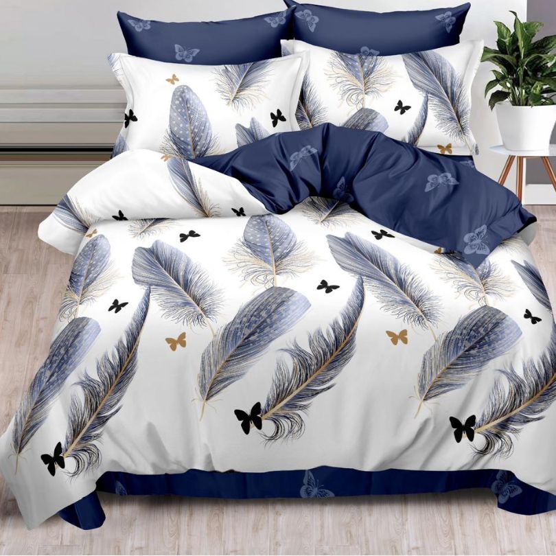 Lenjerie de Pat Bumbac Finet 6 Piese – Confort Premium și Design Modern | COD 0043-SI