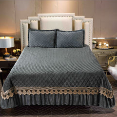 Cuvertura de Pat Catifea 3 Piese – Eleganta si Confort pentru Dormitorul Tau | COD 0883-J
