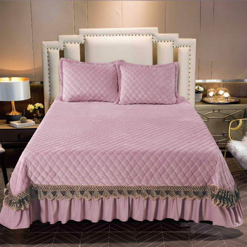Cuvertura de Pat Catifea 3 Piese – Eleganta si Confort pentru Dormitorul Tau | COD 0884-J