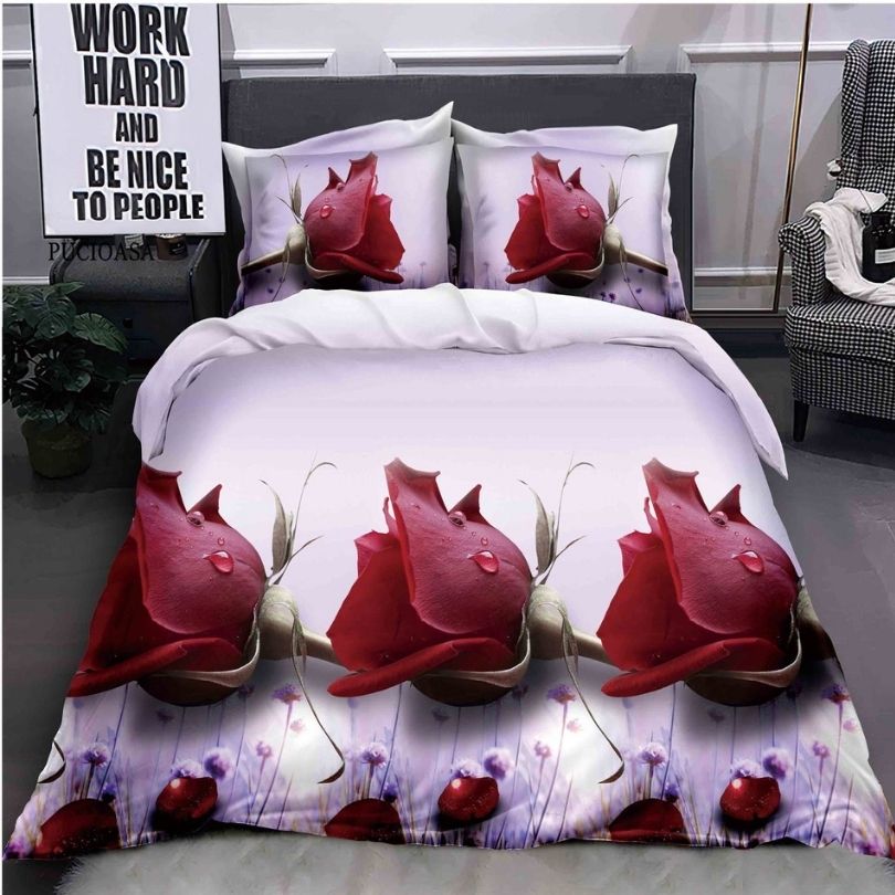 Lenjerie de pat din bumbac satinat 3D, 4 piese – Eleganta si confort pentru dormitorul tau | COD 0194-SI