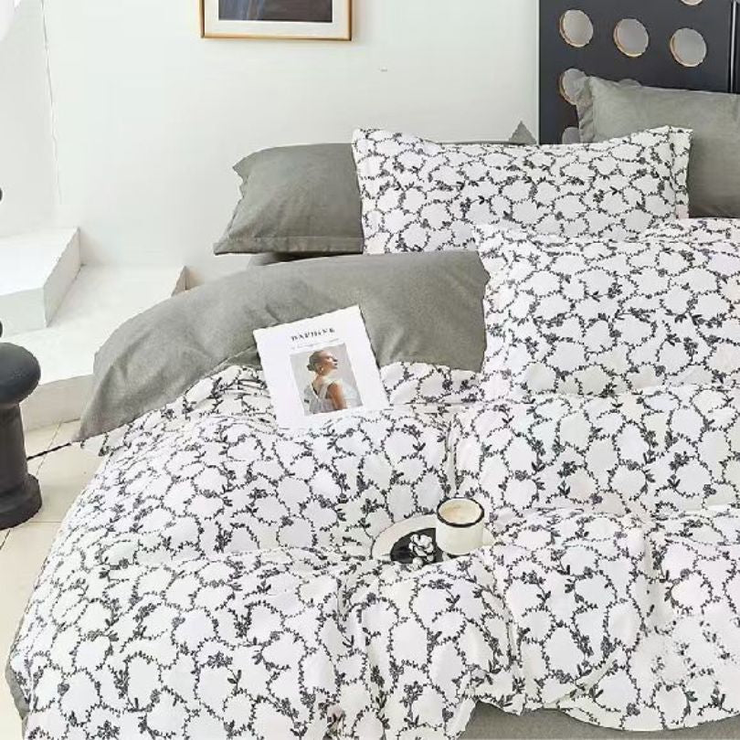 Lenjerie de Pat din Bumbac Satinat – Set 6 Piese | Confort si Eleganta pentru Somnul Tau | COD 0542-CF
