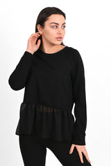 Bluza dama bumbac volan tull 1443