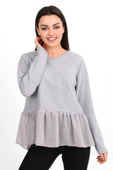 Bluza dama bumbac volan tull 1443