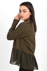 Bluza dama bumbac volan tull 1443