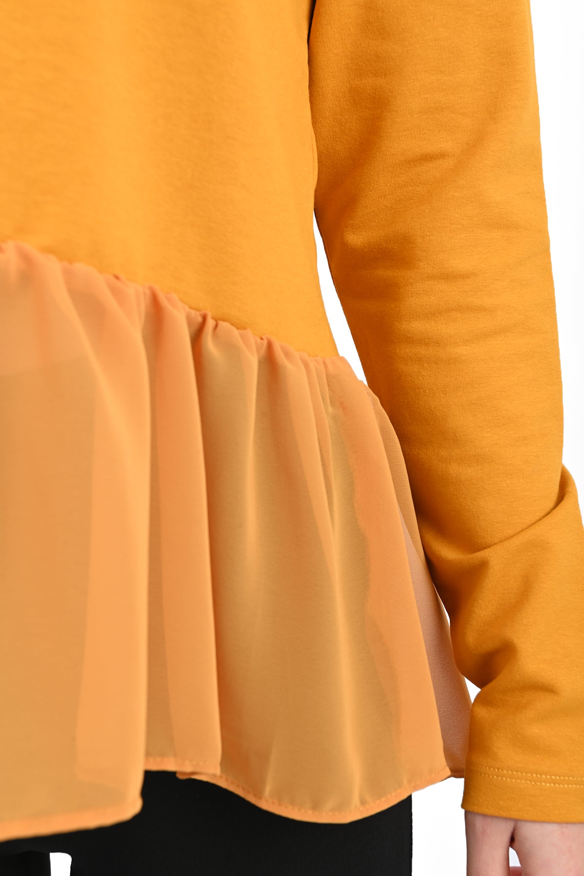 Bluza dama bumbac volan tull 1443