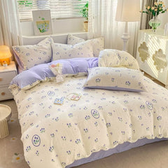 Lenjerie de Pat Finet Creponat – O Persoana, 4 Piese – Confort si Eleganta in Fiecare Noapte | COD 0305-PR